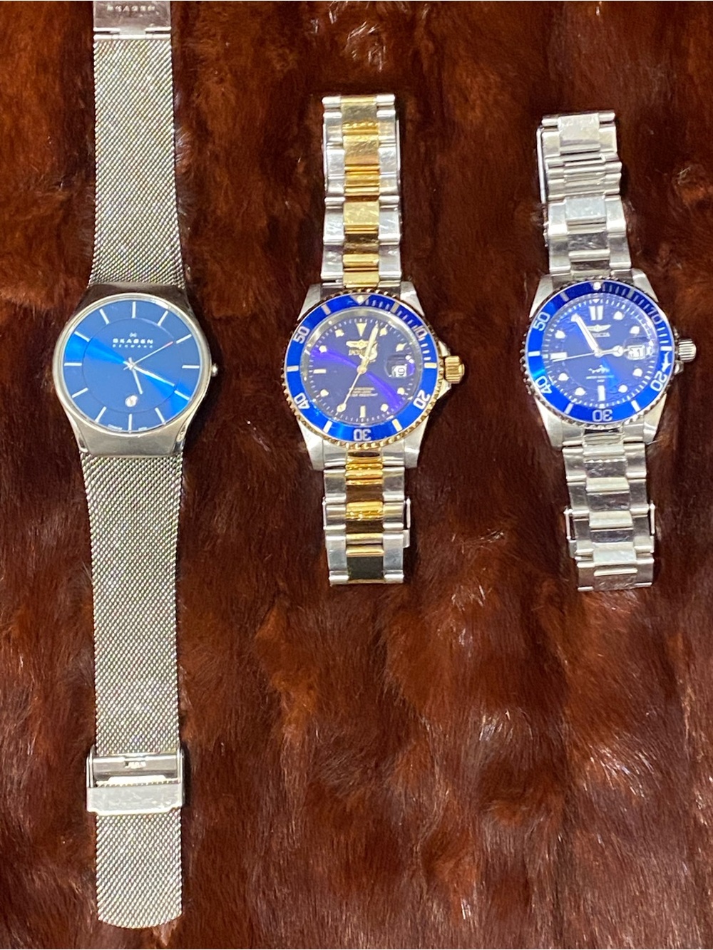 Skagen Men's Blue Dial Stainless Steel Mesh Watch